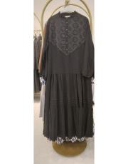 fistolu elbise 438 siyah