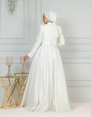 sarıhan 4547 tafta kumaş elbise beyaz 4