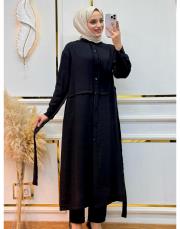 yeni tasarım trenç siyah