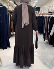 46970 etek boyun büzgülü ferace kahve 2