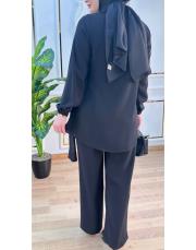 2131 sayra gömlek kulplu takım siyah 2