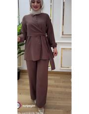 2131 sayra gömlek kulplu takım kahve