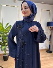 45963 elde gül desen işleme lacivert