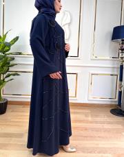 45963 elde gül desen işleme lacivert 2