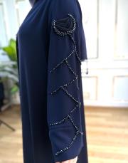 45963 elde gül desen işleme lacivert 3