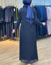 2176 sayra dantelli taşlı uzun ceket laci 2