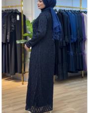 2176 sayra dantelli taşlı uzun ceket laci 3