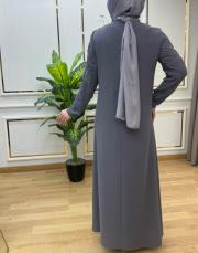 dökme taşlı elbise nihal 7224 gri 2