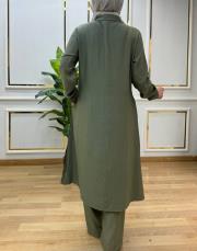 494 yaka çıtçıt pant.takım haki 2