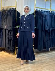 3114 etek ceket takım lacivert