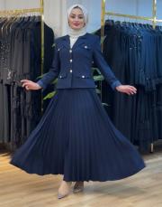 3114 etek ceket takım lacivert 2