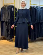 2188 sura etekli takım lacivert