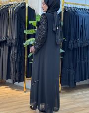 7203 uzun ceket abiye takım siyah 3