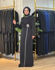 18150 pırıltı elbise taşlı siyah