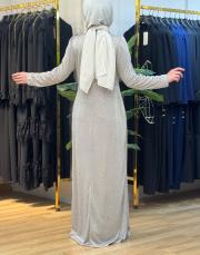 18150 pırıltı elbise taşlı bej 3