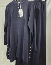 564 rayon penye pant takım lacivert