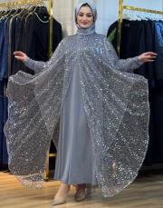 pul payet kasnak işi pelerin. gri