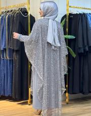 pul payet kasnak işi pelerin. gri 3