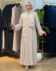 6220 açelya tek abaya bej