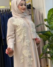 6220 açelya tek abaya bej 2