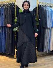 309 kapitone oysho elbise siyah