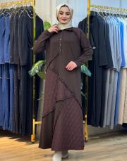 309 kapitone oysho elbise kahve