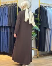 309 kapitone oysho elbise kahve 3