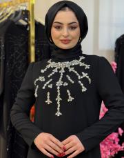 8248 hanne elbise siyah