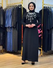 8248 hanne elbise siyah 2