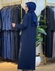 7402 taşlı elbise lacivert 3