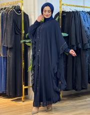 8233 hanne elde taş işleme pelerin iç elbise dahil değildir lacivert 2