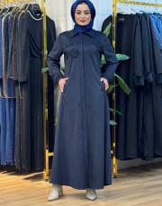 4012 çiçek aksesuarlı nubuk ferace laci