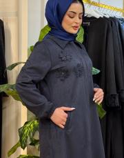 4012 çiçek aksesuarlı nubuk ferace laci 2