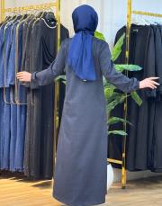 4012 çiçek aksesuarlı nubuk ferace laci 3