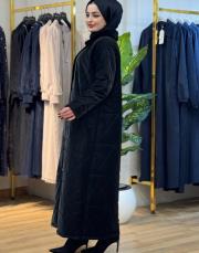 lake kürklü kapitone mont 4015 siyah 2