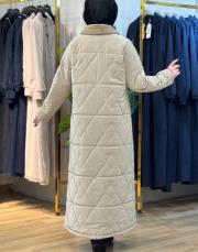 lake kürklü kapitone mont 4015 bej 3