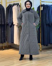 lake kürklü kapitone mont 4015 gri