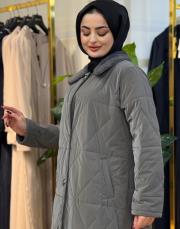 lake kürklü kapitone mont 4015 gri 3