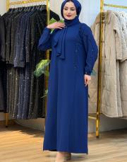 7500 krep taşlı elbise ındigo 2
