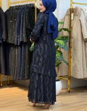 1206  organze  dantel elbise lacivert 3