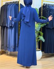 7522 dökme taş elbise ındigo 3