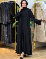8242 taşlı abaya tek siyah