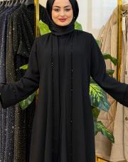 8242 taşlı abaya tek siyah 2