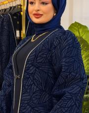 1225 desenli organze abiye elbise lacivert 3