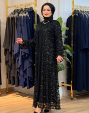 7506 pulpayet ikili abaya siyah