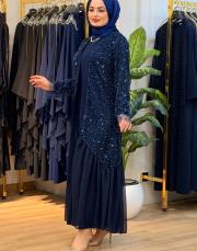 7517 kasnak payetli takım lacivert