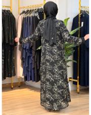 8279 kaftan organze abaya siyah 4
