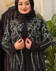 7531 ikili abaya gümüş taş siyah 2