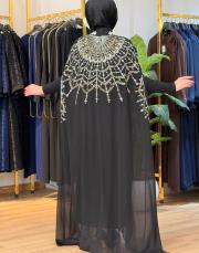 8290 hürrem şifon pelerin (iç elbise dahil değil) siyah 3