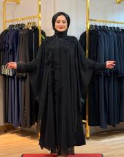 8295 açelya şifon pelerin siyah 2